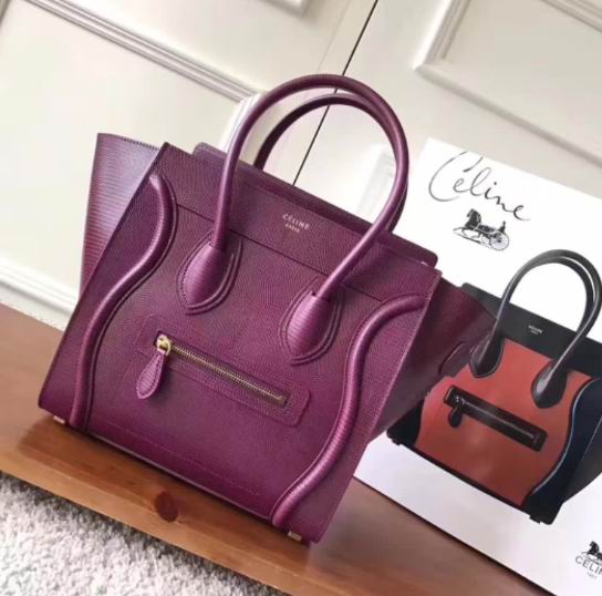  Celine  luggage bag in Lizard purple