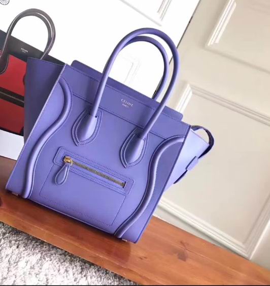  CELINE MICRO LUGGAGE BAG IN PURPLE CALFSKIN