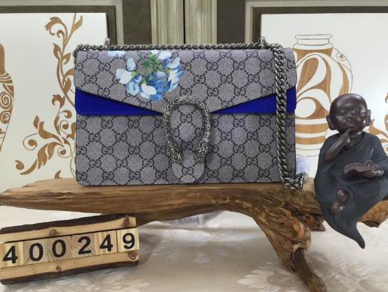  Gucci Dionysus Blue Blooms Print shoulder bag