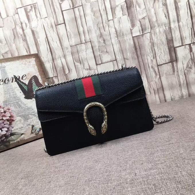  Gucci Dionysus black calf leather shoulder bag