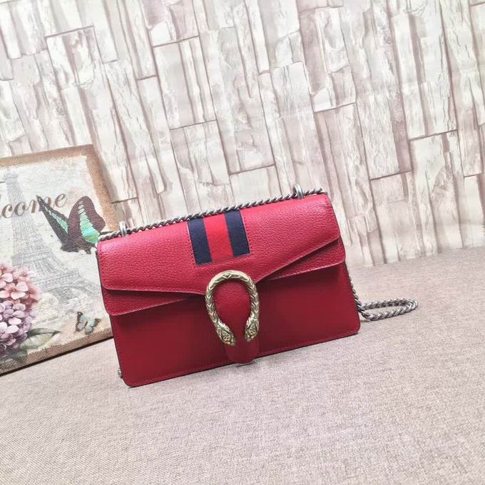  Gucci Dionysus red calf leather shoulder bag
