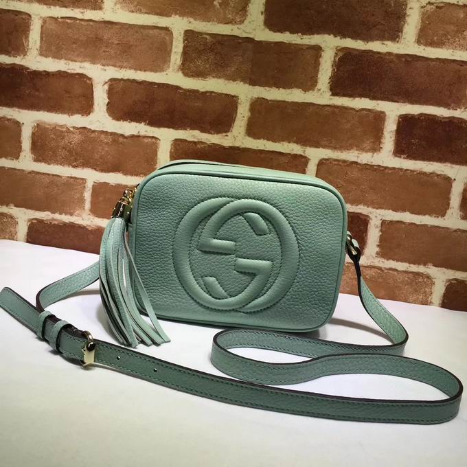  Gucci Soho leather disco bag light green leather
