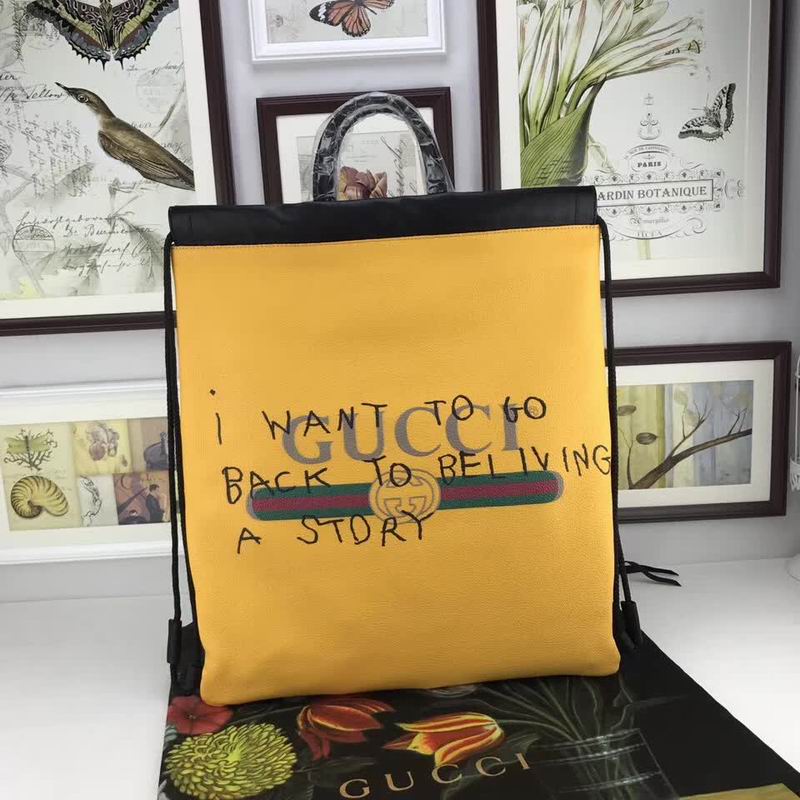  Gucci new styl yellow leather tote