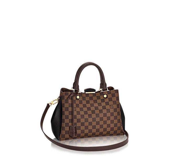  Louis Vuitton Damier coated canvas and Cuir Taurillon leather BRITTANY Bag Noir