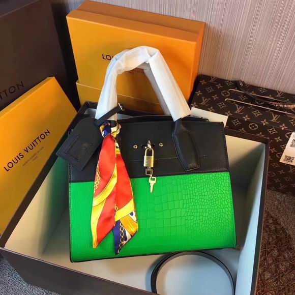  Louis Vuitton CITY STEAMER PM Green Crocodilian leather