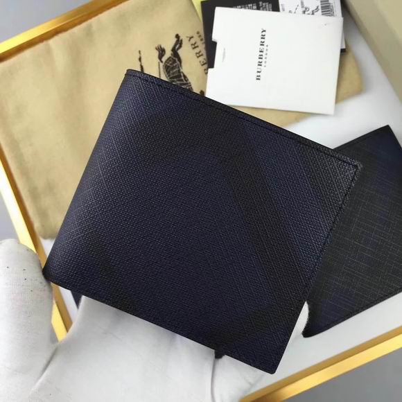 Burberry London Check International Bifold Wallet black& blue