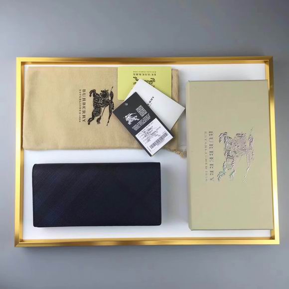  Burberry London Check and Leather Continental Wallet black&navy