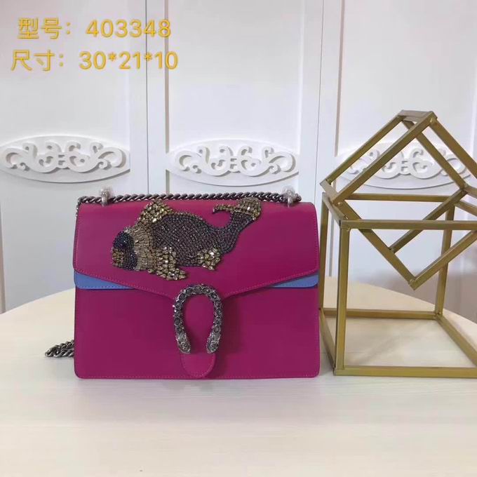  Gucci Dionysus embroidered leather shoulder bag