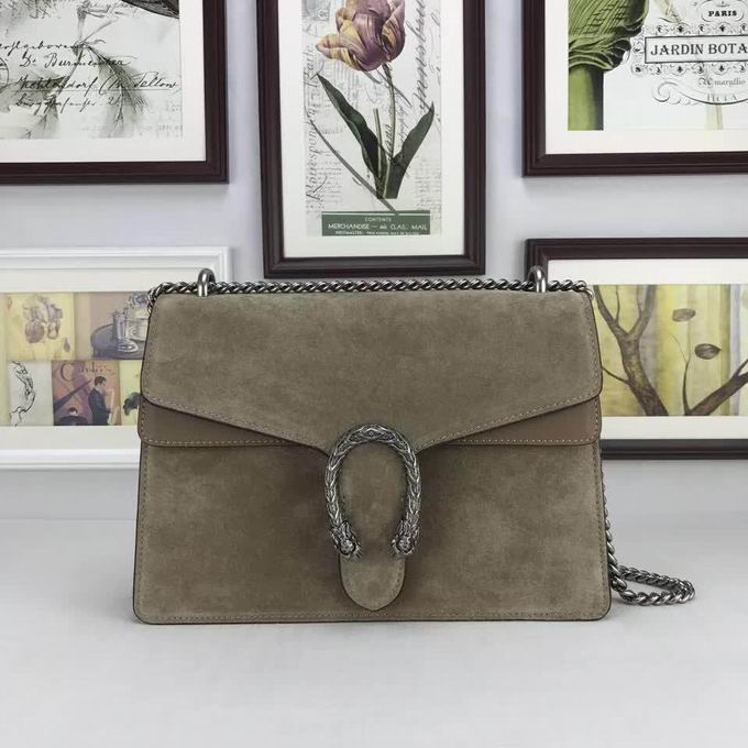  Gucci Nubuck Leather shoulder Bag In Khaki