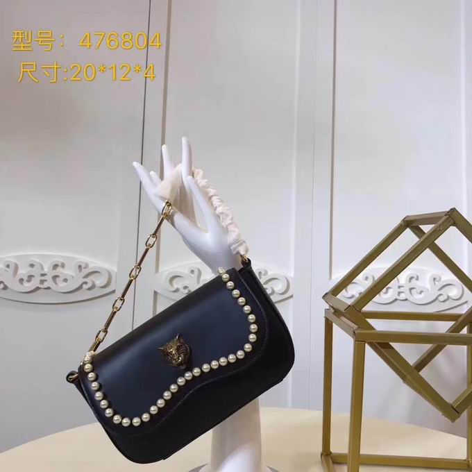  Gucci new style leather shoulder bag black