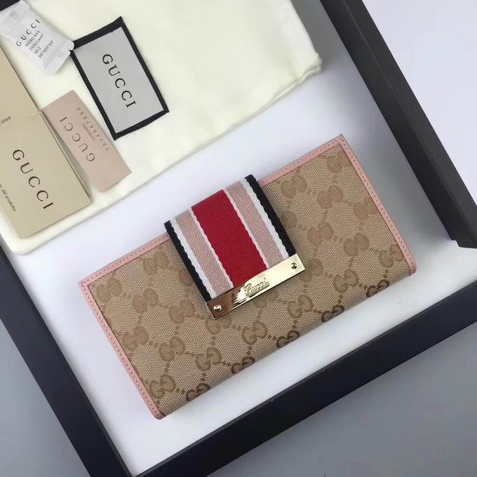  Gucci GG supreme wallet pink