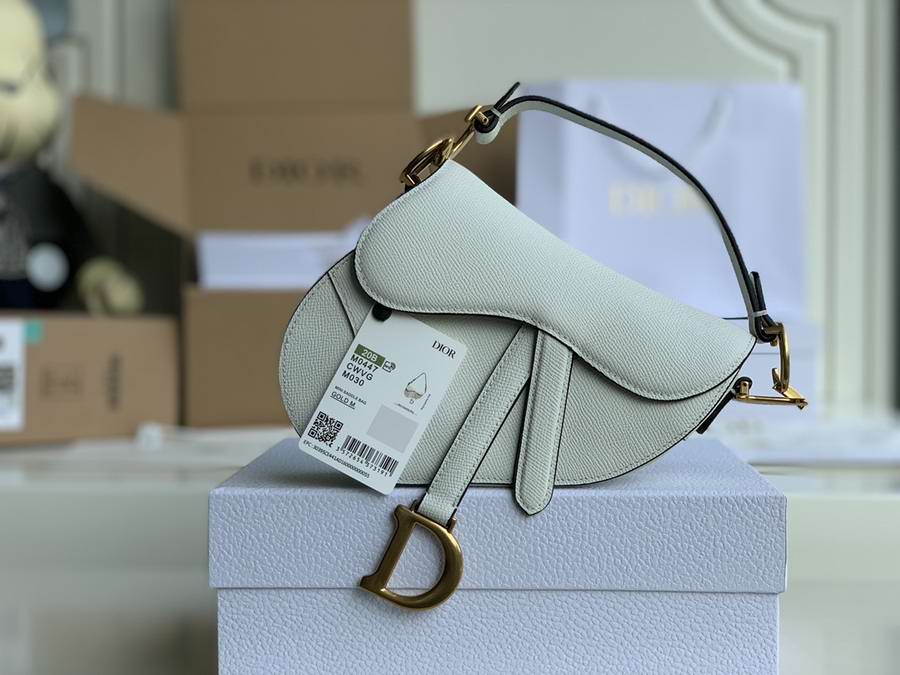  SADDLE BAG White Grained Calfskin