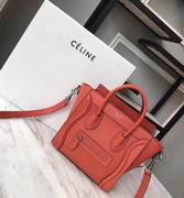 CELINE MINI LUGGAGE BAG IN ORANGE CALFSKIN 