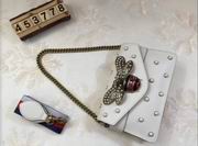 Gucci Broadway leather cluthch white 