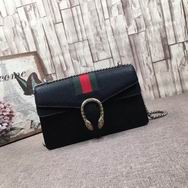 Gucci Dionysus black calf leather shoulder bag 