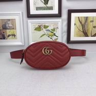 Gucci GG Marmont matelasse leather belt bag red 