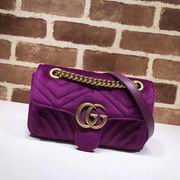 Gucci GG Marmont Chevron velvet shoulder bag purple chevron velvet 