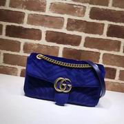 Gucci GG Marmont Chevron velvet shoulder bag blue chevron velvet 