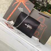 Hermes mini Chevre verrou shoulder Bag in black with gold metal or silver metal 