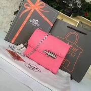 Hermes mini Chevre verrou shoulder Bag in Rose with gold metal or silver metal 