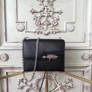 HERMES MINI EPSOM VERROU SHOULDER BAG in black with silver metal 