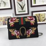 Dionysus embroidered leather shoulder bag black 