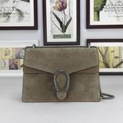 Gucci Nubuck Leather shoulder Bag In Khaki 