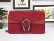 Gucci Nubuck Leather shoulder Bag In red 