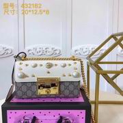 Gucci Padlock studded GG Supreme shoulder bag white 