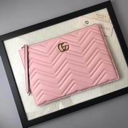 Gucci GG Marmont matelass leather pouch pink 