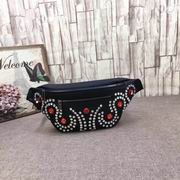 Gucci Leather belt bag with crystals black 