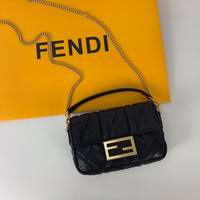 BAGUETTE Black leather bag mini